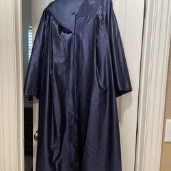 Blue Unisex Graduation Gown With Cap