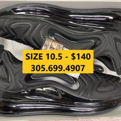 NIKE AIR MAX 720 BLACK MESH NEW SNEAKERS GYM SHOES SIZE 10 44 A5
