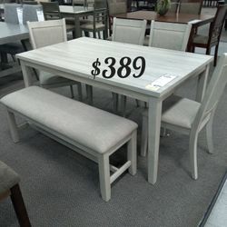 Light Gray 6-Pc Dining Table Set No Tax!!!!