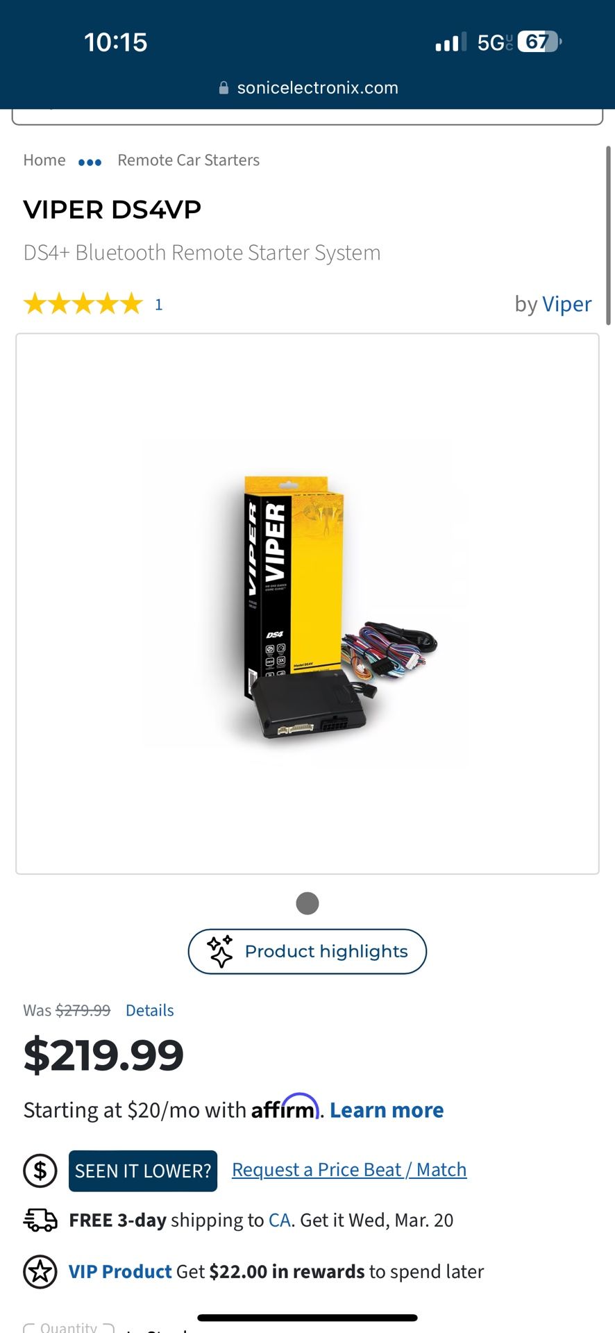 VIPER DS4VP DS4+ Bluetooth Remote Starter System