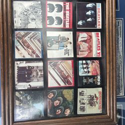 Beetles Vintage Gum Packages Framed With Album Covers As The Front