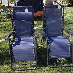 Reclining folding beach, chairs or deck chairs