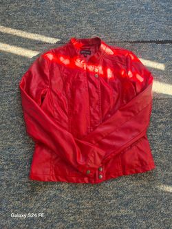 Red leather jacket