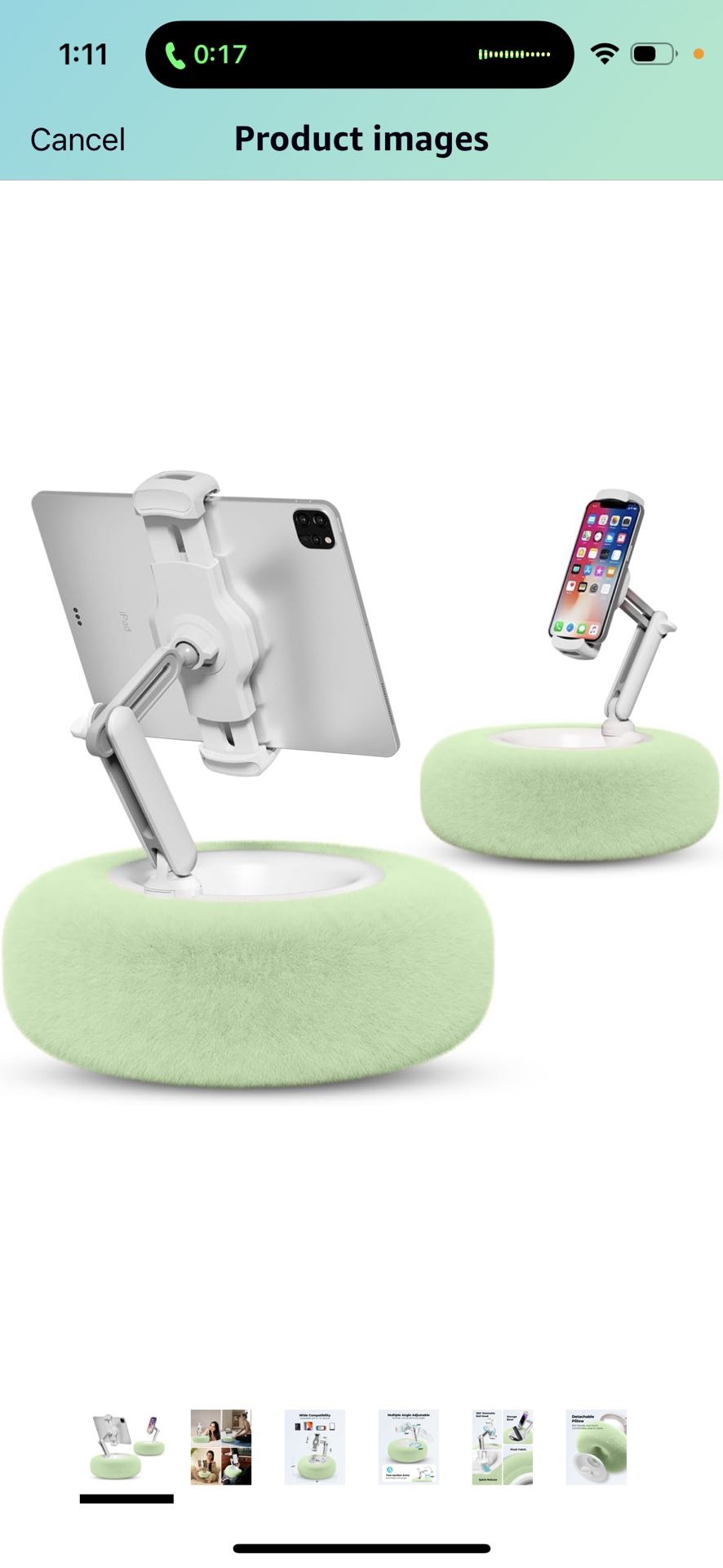 Viozon Tablet Stand Pillow, Compatible with 4.7"-13" Phone/Tablet, iPad, iPhone, Samsung, Google, Kindle, 360°Adjustable Phone Holder for Bed with Sof