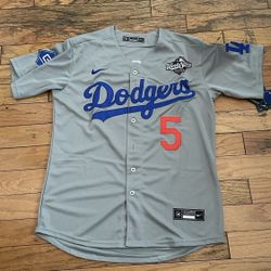 World Series 2025 patch Freddie Freeman Los Angeles Dodgers Jerseys #5 Grey With Valenzuela Patch stitched
