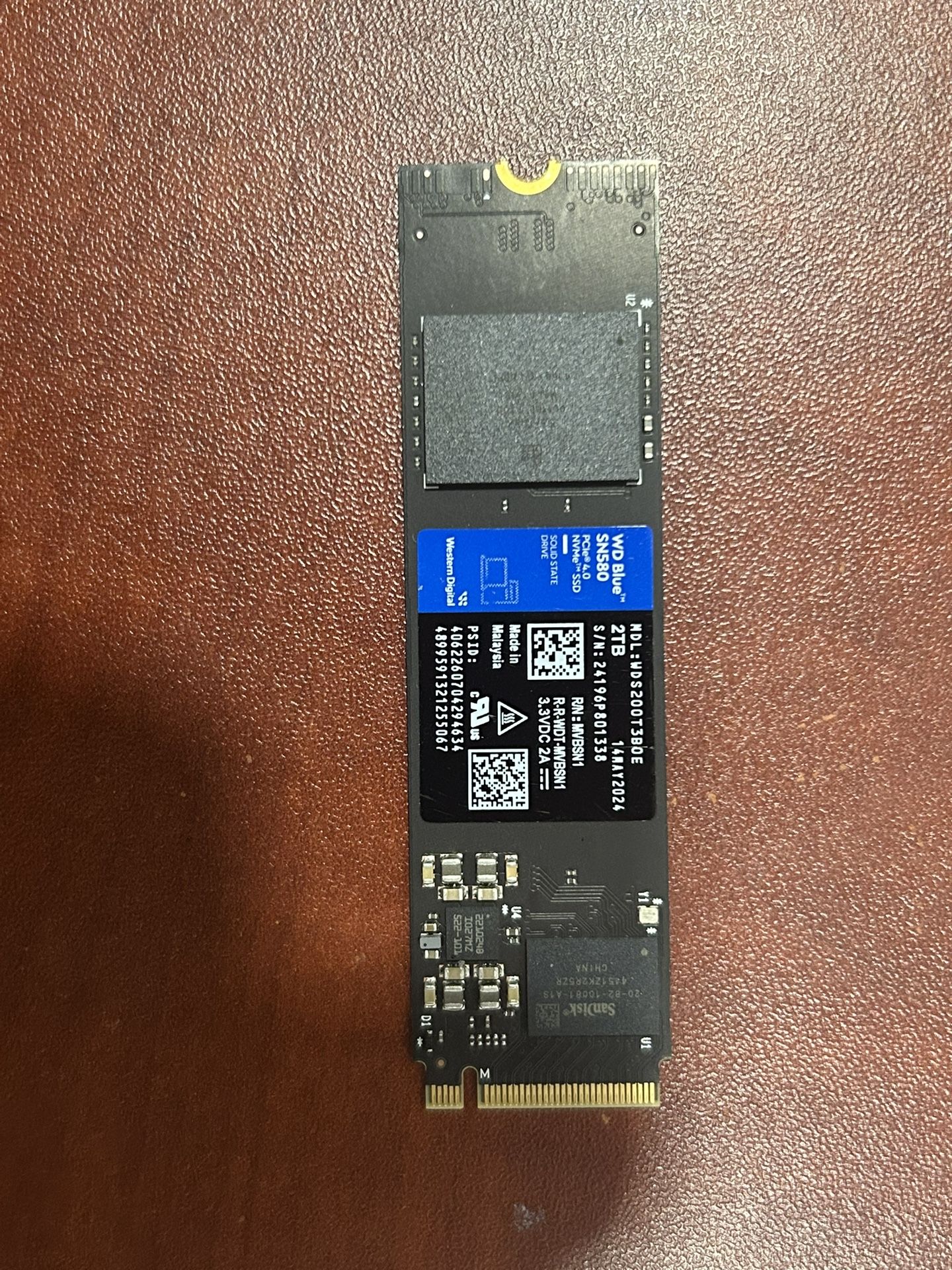 2Tb WD Blue NVMe M2 Solid State Drive Pcie 4.0