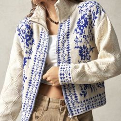 Womens Cardigan Turtleneck Sweater