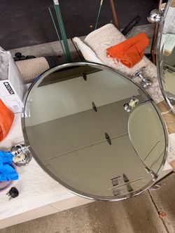 Round Chrome Framed Wall Mirror