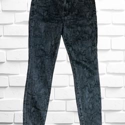 FRAME Womens Size 30 Le Skinny de Jeanne Black Tonal Python Denim Jeans •Cropped