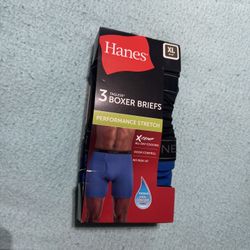 New Hanes Performance Stretch Wicking Cool Comfort Boxer Briefs 3 Pack Size XL 