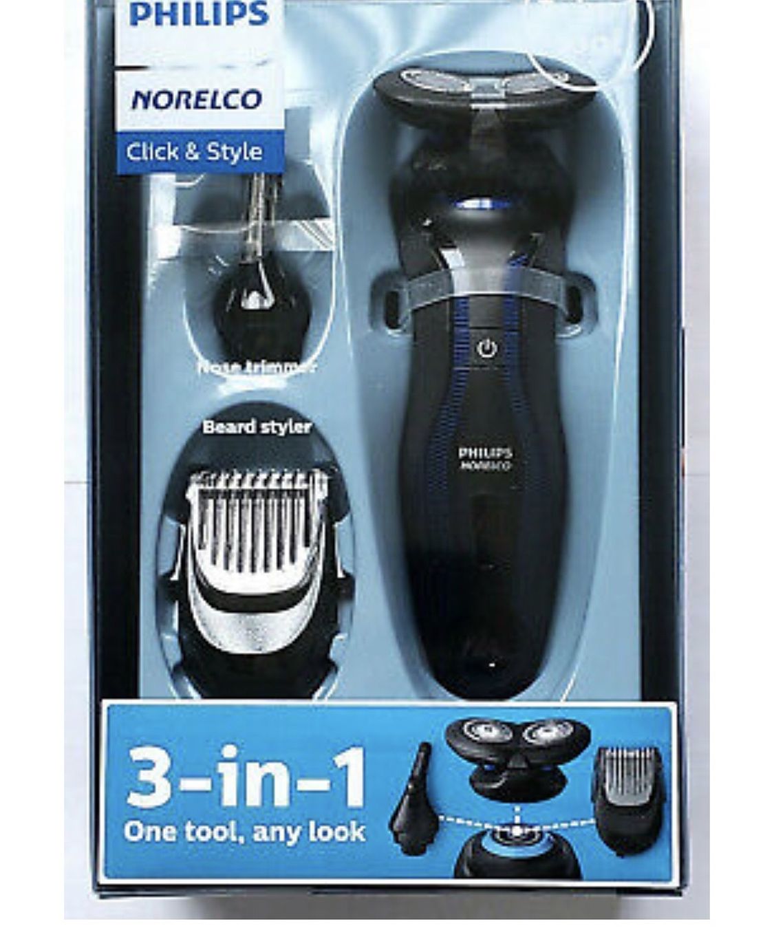NEW Philips Norelco Click & Style Rechargeable Beard Styler Nose Trimmer S740/80