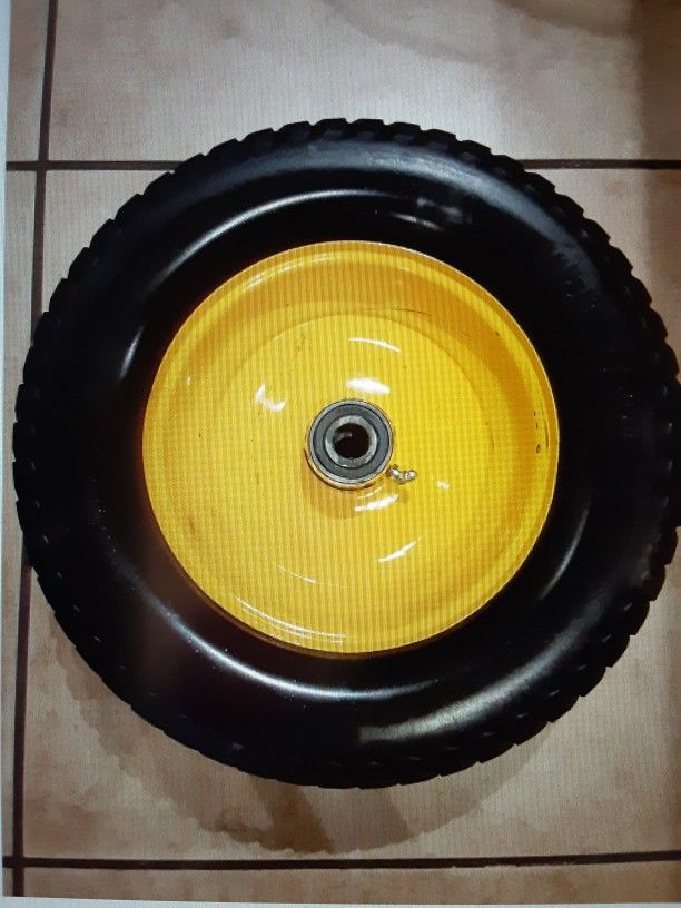 2 Pcs 15x6.00 Flat Free Lawn Mower Tire And Wheel
