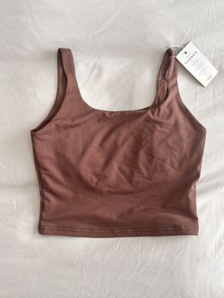 Coffee Brown Athletic Workout Top 