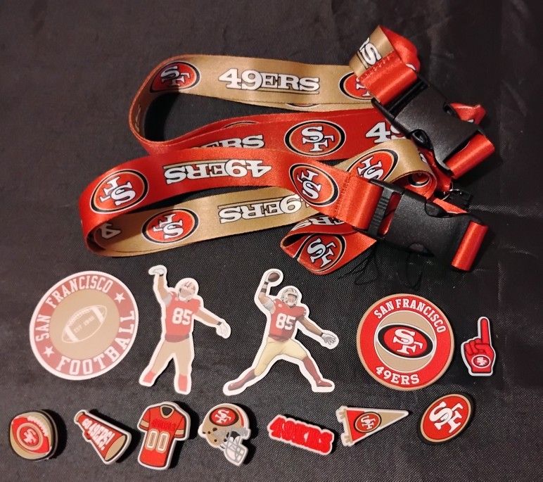 San Francisco 49ers Jibbitz,Lanyards,Stickers NEW