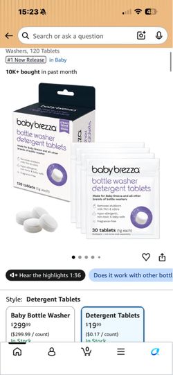 Baby Brezza Bottle Washer Detergent Tablets 120ct