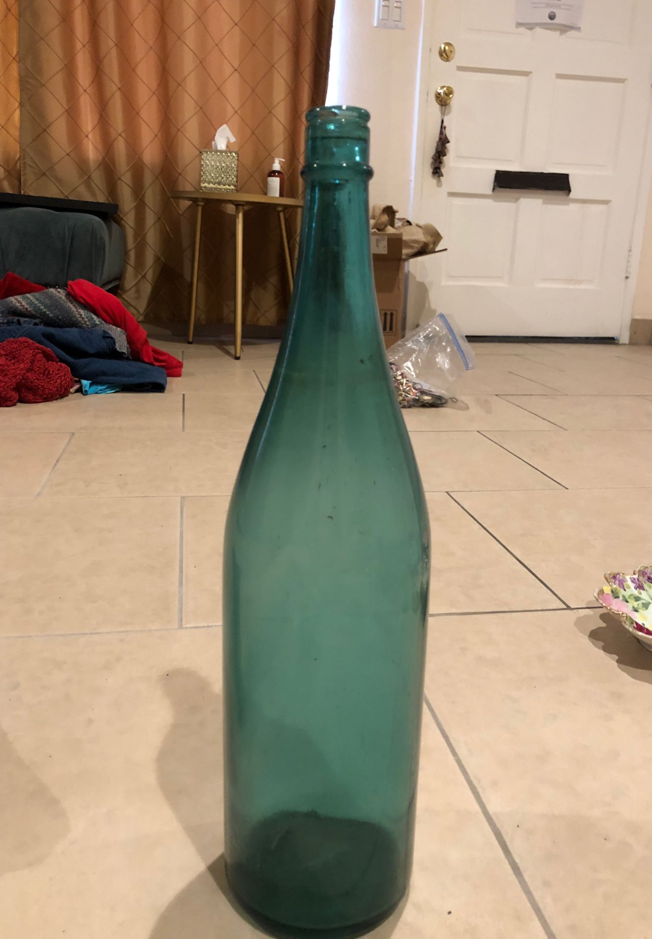 Large blue vintage bottle