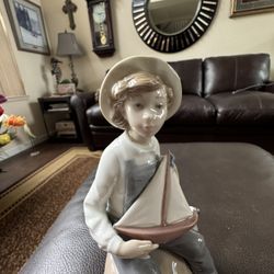 Lladro Sea Fever Boy With Dog 