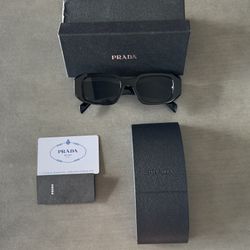 Prada Women's Sunglasses Black / Dark Grey Lens