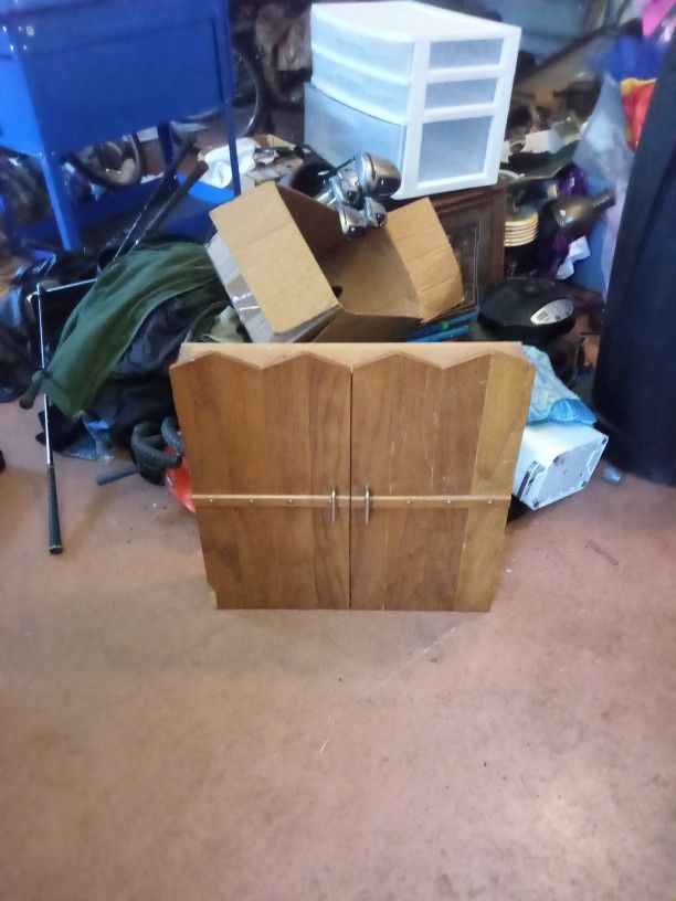 Dart. Board And Wooden Cabniet