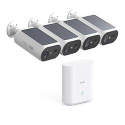 aosu Solar Security Cameras Wireless Outdoor, 2Mins DIY Installation, No Subscription Required Cameras for Home Security System, Local Storage, 2K Col