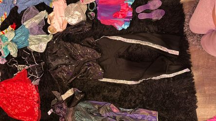 Black Sequin Dance Costume with Silver Trim