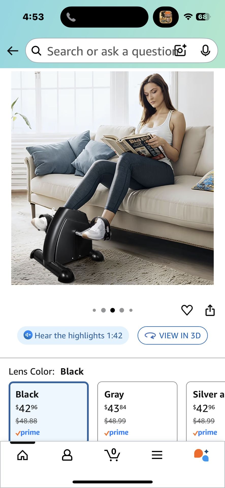 Mini Exercise Bike, himaly Under Desk Bike Pedal