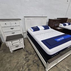 White 3pc Queen Bedroom Set - TAKE IT HOME TODAY!