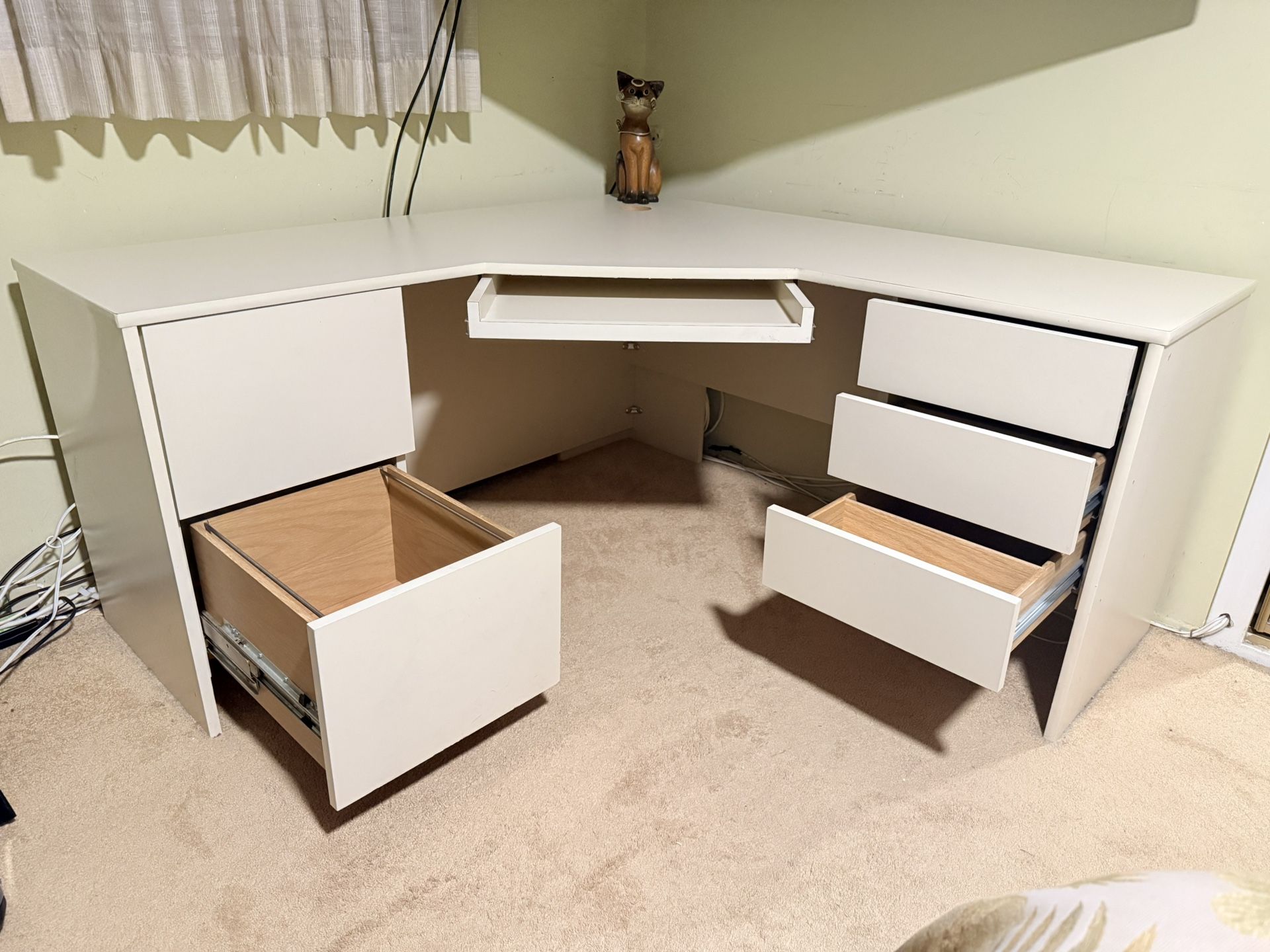 Ivory White Corner Desk
