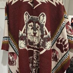 Authentic  Colombian Wolf Ruana