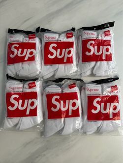 Supreme x Hanes Cushion Crew Socks – 6 Packs