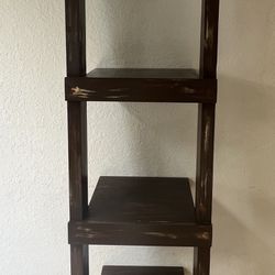 Rustic Wood Ladder Shelf 