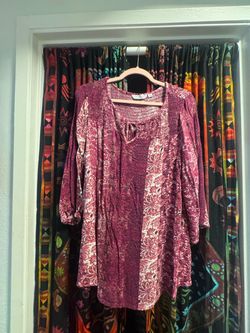 Boho Floral Print Long Sleeve Tunic Top