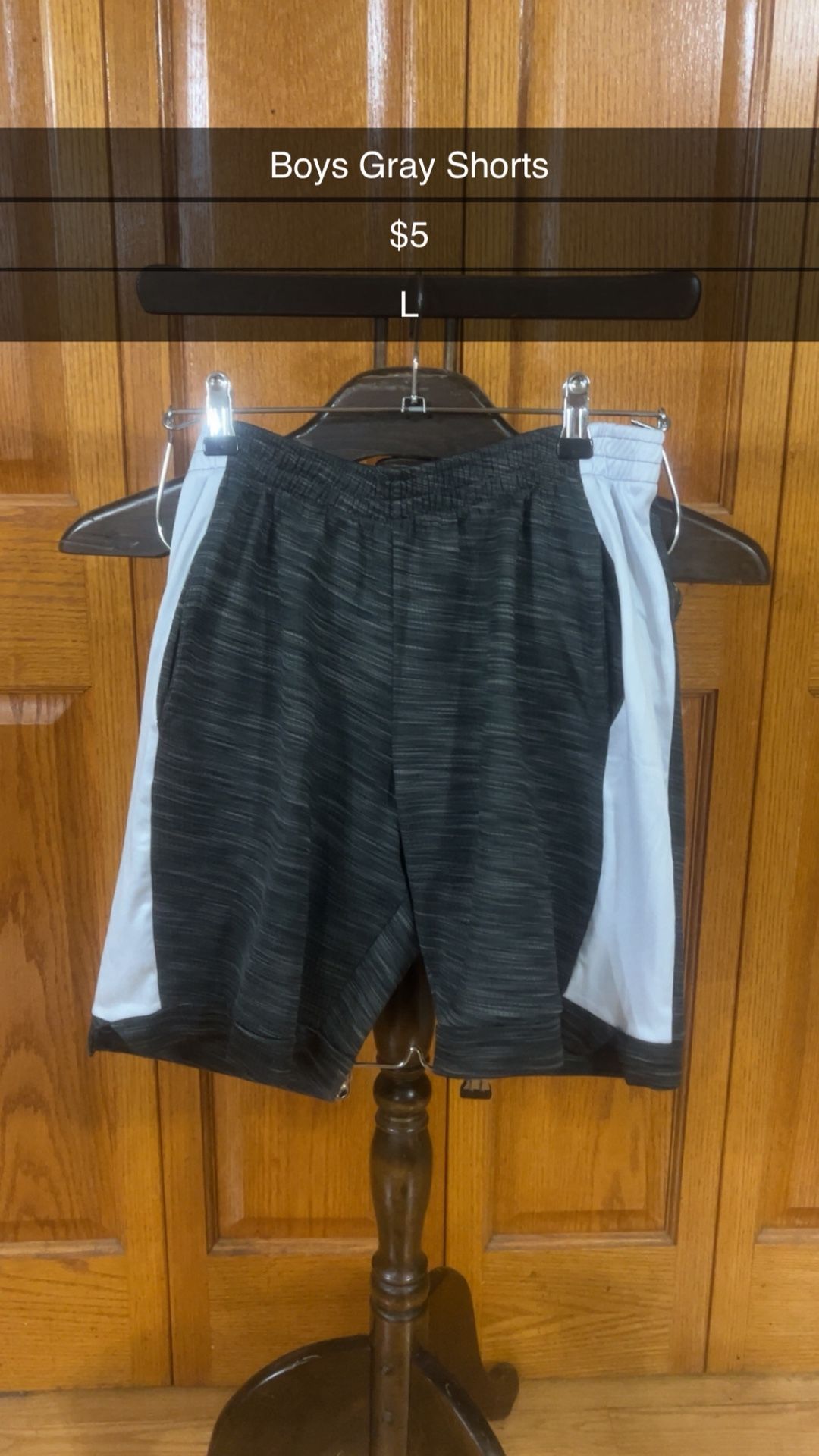 Boys Gray Shorts Size L