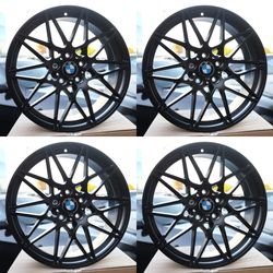 19x8.5 M4 Style 666M Wheels Satin Black 5x120 ET35 CB72.6 Brand New Set