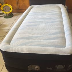 Sealy Twin Mattress with Built-In Headboard And Built-In Pump