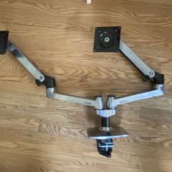 Ergotron – LX Vertical Stacking Dual Monitor Arm, VESA Desk Mount – for 2 Monitors Up to 24”