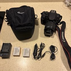 Canon EOS Rebel T5i 700D DSLR 18MP 18-55mm IS STM Lens, Charger, Case, Battery