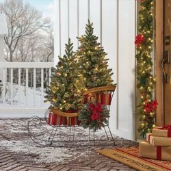 Member's Mark Decorative Sleigh with Pre-Lit Topiaries  $129.99