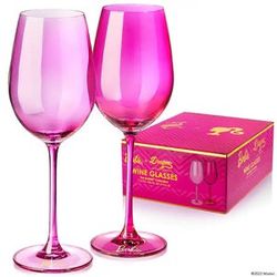 New Dragon Glassware x Barbie Wine Glasses, Pink & Magenta Crystal Glass Barbie .Elevate your wine-drinking experience with these exquisite Dragon Gla