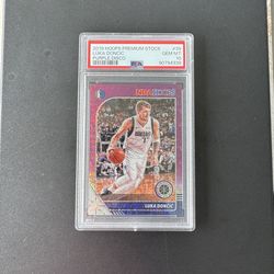 2019-20 Hoops Premium Stock Luka Doncic Purple Disco Prizm SP #39 PSA 10