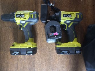 $90 No Less Ryobi 18 Volt Drill And Impact Driver Kit With Two Batteries Charger And Carry Bag