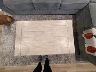 Solid Wood Cream Color Coffee Table w/Black