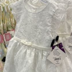 Size 6 White Easter Flower Dress Girl Party Baptism Wedding Communion New W Tags 
