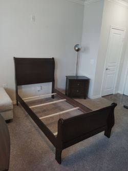 Wow that's a nice Twin bed frame and Nightstand