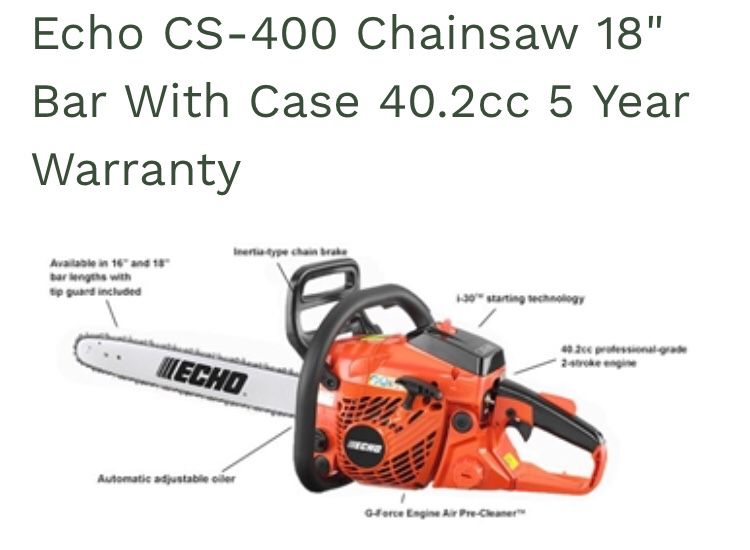 Echo cs-400 chainsaw 18"