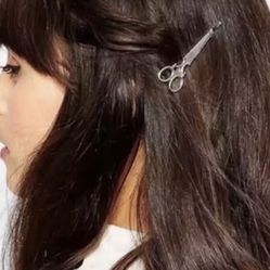 NEW Womens Silver scissor hair accessory accessories clip gift