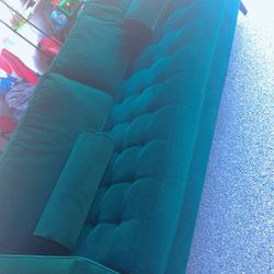 Modern Green Velvet Sofa 