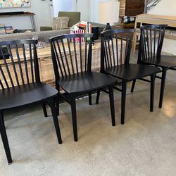 Black Wooden Article Dining Chairs - Set of 4