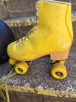 Seven Yellow Suede Roller Skates