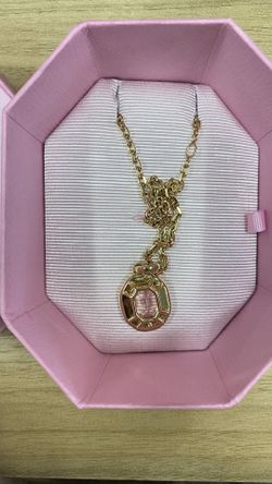 SWAROVSKI Gold Chain Pink Crystal  Necklace